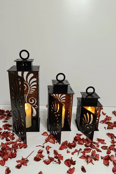 VEHER Ahşap Dekoratif Mumluk - CT1027 SİYAH - 7