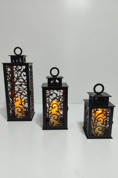 VEHER Ahşap Dekoratif Mumluk - CT10026 SİYAH - 5