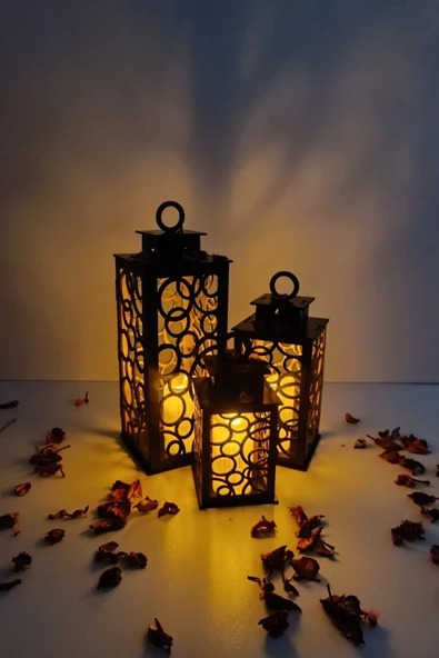 VEHER Ahşap Dekoratif Mumluk - CT1024 SİYAH - 3