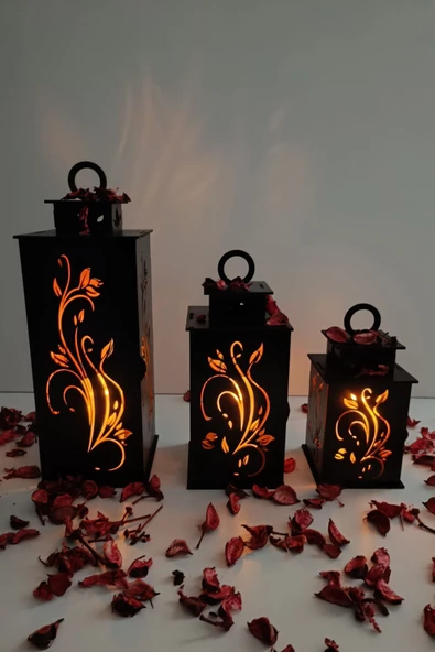 VEHER Ahşap Dekoratif Mumluk - CT1028 SİYAH - 8