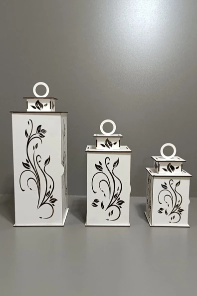 VEHER Ahşap Dekoratif Mumluk - CT1028 BEYAZ - 7