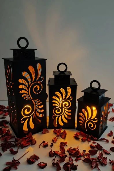 VEHER Ahşap Dekoratif Mumluk - CT1027 SİYAH - 4