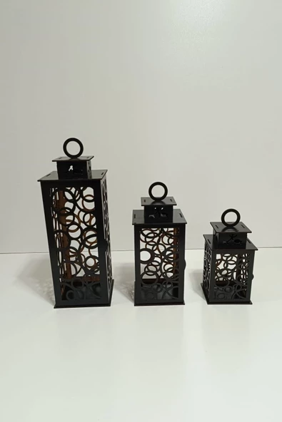 VEHER Ahşap Dekoratif Mumluk - CT1024 SİYAH - 4