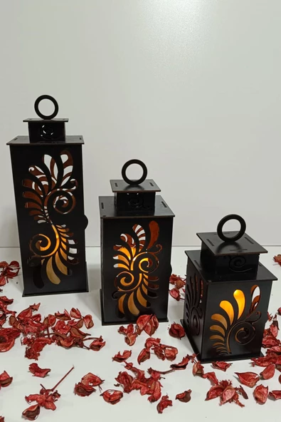 VEHER Ahşap Dekoratif Mumluk - CT1027 SİYAH - 5