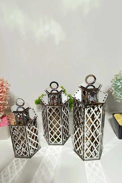 VEHER Gümüş Dekoratif Mumluk - CT4150 - 4