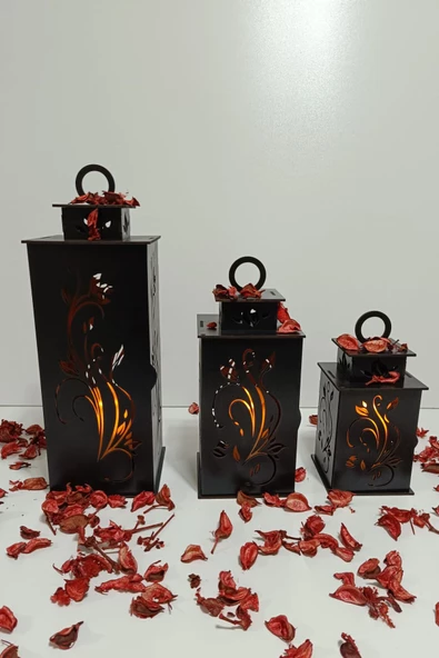 VEHER Ahşap Dekoratif Mumluk - CT1028 SİYAH - 2