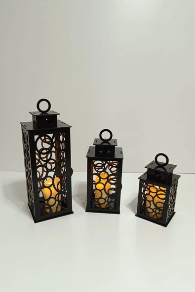 VEHER Ahşap Dekoratif Mumluk - CT1024 SİYAH - 6