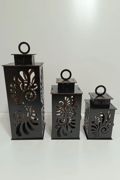 VEHER Ahşap Dekoratif Mumluk - CT1027 SİYAH - 6