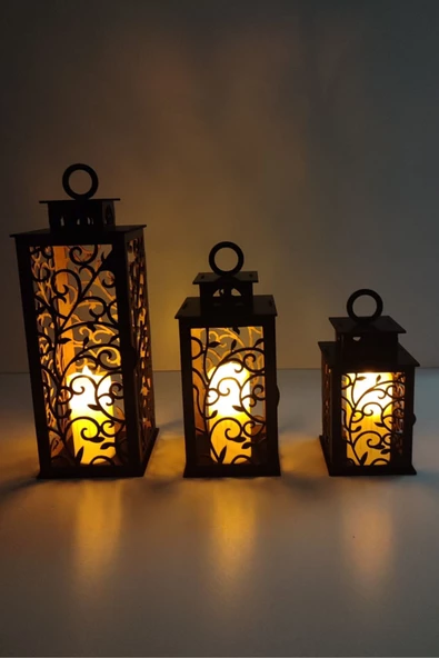 VEHER Ahşap Dekoratif Mumluk - CT10026 SİYAH - 2