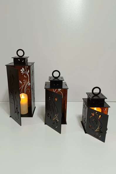 VEHER Ahşap Dekoratif Mumluk - CT1028 SİYAH - 6