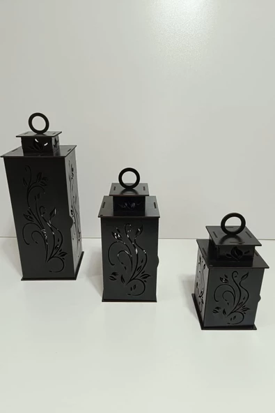 VEHER Ahşap Dekoratif Mumluk - CT1028 SİYAH - 7