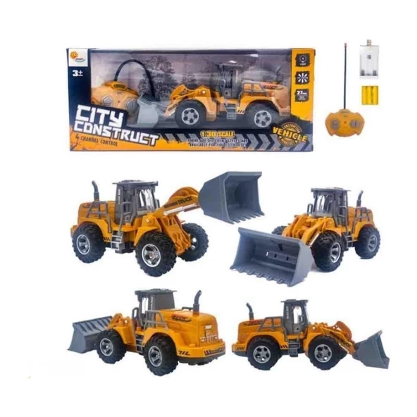Duman Oyuncak DMNSH091-368B Kumandalı Şarjlı Işıklı Dozer / İş Makinesi -Duman - 2