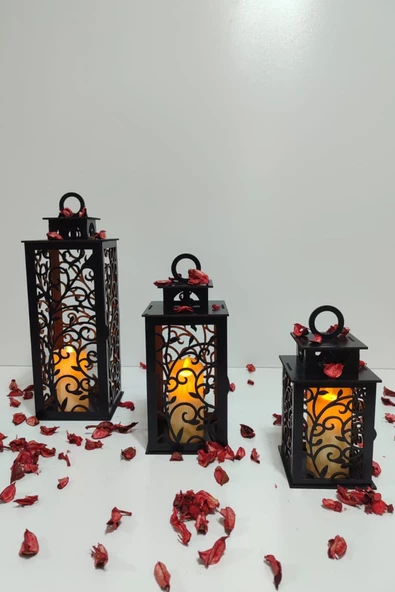 VEHER Ahşap Dekoratif Mumluk - CT10026 SİYAH - 3