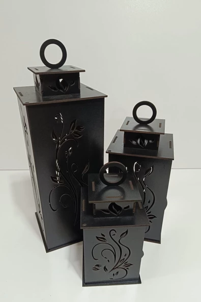 VEHER Ahşap Dekoratif Mumluk - CT1028 SİYAH - 4