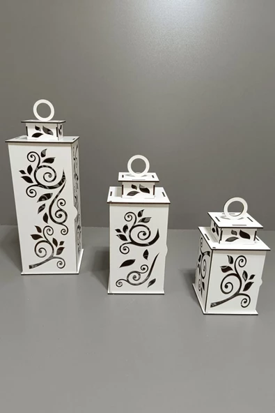 VEHER Ahşap Dekoratif Mumluk - 1025 BEYAZ - 8