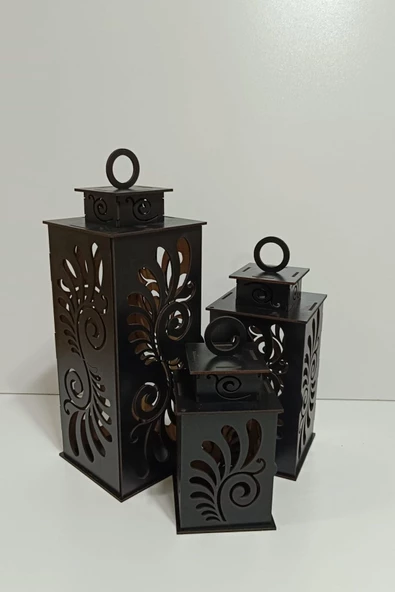 VEHER Ahşap Dekoratif Mumluk - CT1027 SİYAH - 8