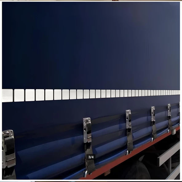 Tüvtürk Onaylı 5 Metre Beyaz Parçalı Reflektörlü Reflektif Fosforlu Şerit Bant Kesikli İkaz Bandı - Resim 3