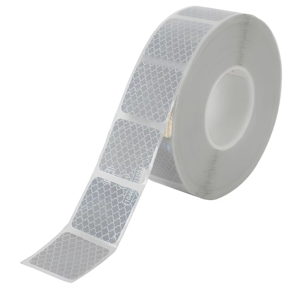 Tüvtürk Onaylı 5 Metre Beyaz Parçalı Reflektörlü Reflektif Fosforlu Şerit Bant Kesikli İkaz Bandı - Resim 6