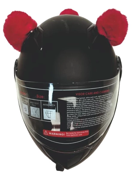 PELUŞ KASK KULAĞI (JK-P1) PANDA KULAK - KIRMIZI - 2