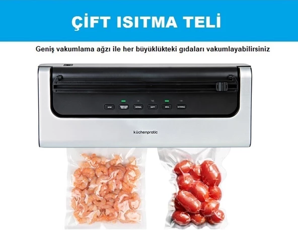Küchen Pratic VS7210 Ev Tipi Elektrikli Vakum Makinesi + 10 Adet Vakum Poşeti - 3