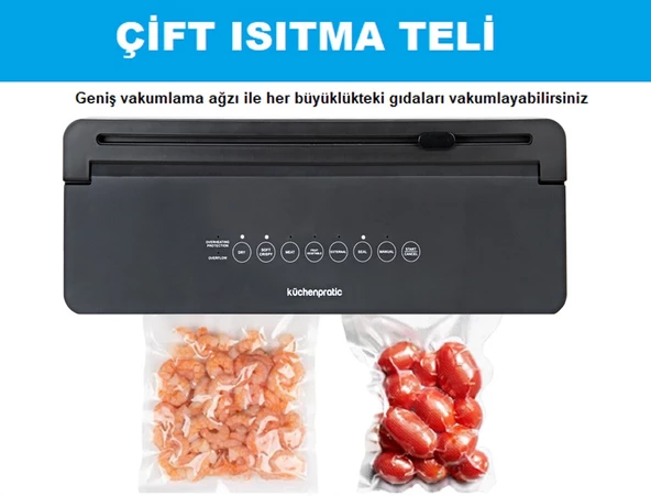 Küchen Pratic VS8010 Ev Tipi Elektrikli Vakum Makinesi + 10 Adet Vakum Poşeti - 3