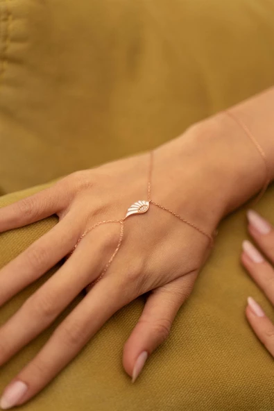Tek Kanat Model Rose 925 Ayar Gümüş Kaplama İtalyan Şahmeran - 2