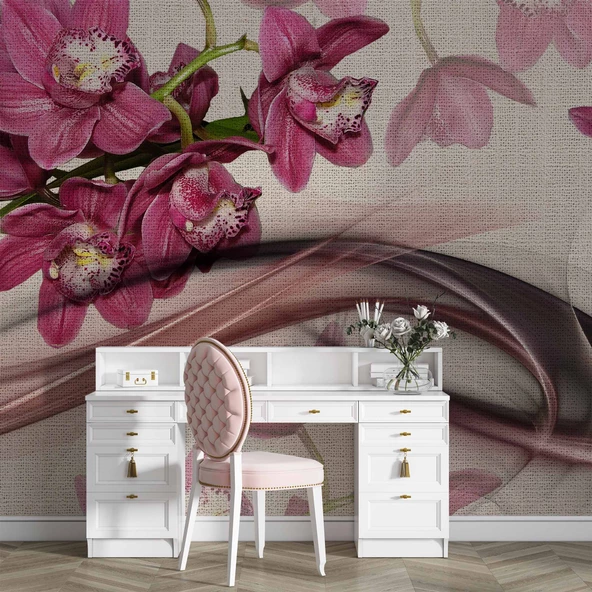 Pembe Çiçek Duvar Kağıdı - Resim 4