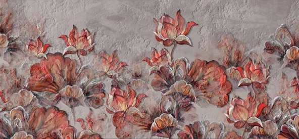 Çiçek Temalı Duvar Doku Temalı Duvar Kağıdı Baskı - Resim 7