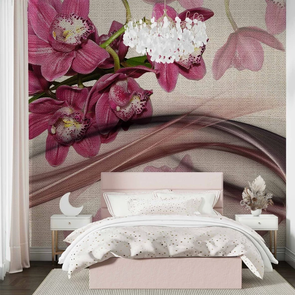 Pembe Çiçek Duvar Kağıdı - Resim 2