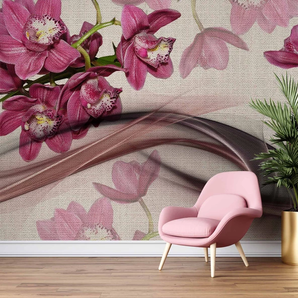 Pembe Çiçek Duvar Kağıdı - Resim 6