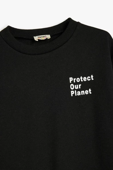 Koton Erkek Çocuk Sweatshirt Slogan Baskılı Uzun Kollu Bisiklet Yaka - 3