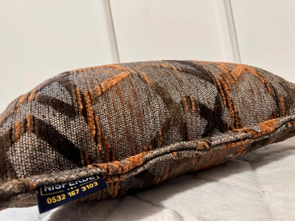 NİVEMESHOME ELYAF DOLGULU KIRLENT 45X45 MATEO 67-02 TURUNCU-KAHVE - 2