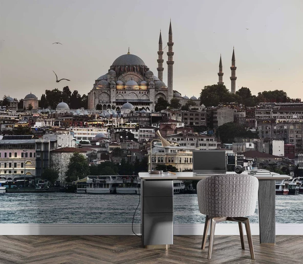 İstanbul Cami Manzaralı Duvar Kağıdı Baskı - 3