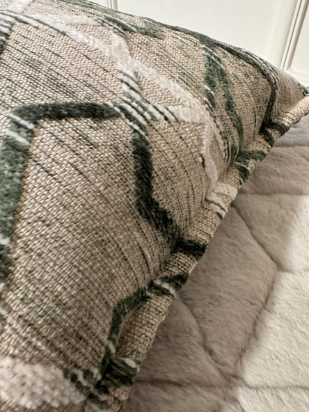 NİVEMESHOME KIRLENT KILIFI 45X45 MATEO 63-04 YEŞİL-KREM - 2