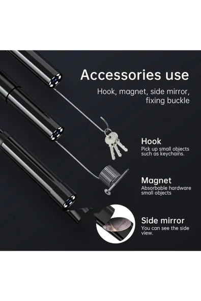 2.4 İNÇ EKRAN 10 METRE 8 LED YILAN KAMERA - 2