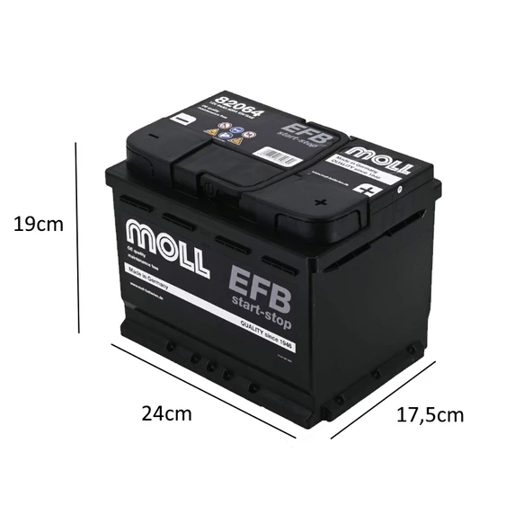 Moll Akü 64Ah 12V EFB 82064