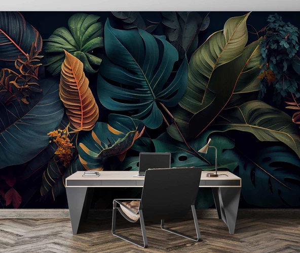 Botanik bahçe yaprak temalı Duvar Kağıdı Baskı - Resim 4