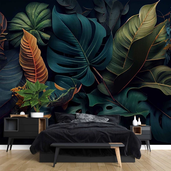 Botanik bahçe yaprak temalı Duvar Kağıdı Baskı - Resim 2