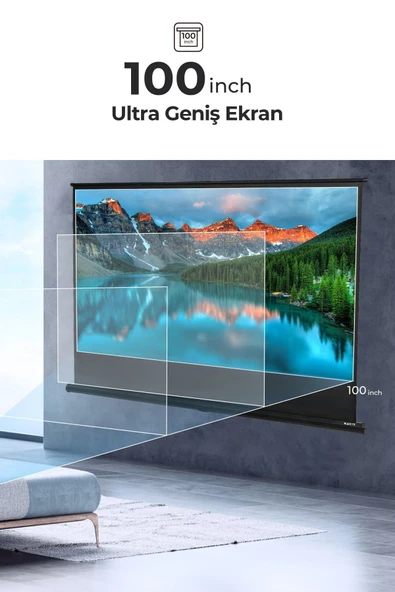Havit 220x125cm Ayarlanabilir 100inç 16:9 Boyut Ayaklı Projeksiyon Perdesi - 2