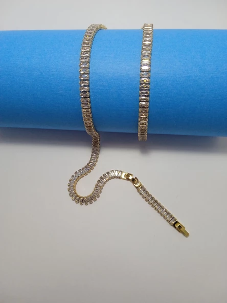 Çelik suyolu gold kolye