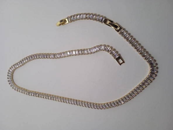 Çelik suyolu gold kolye - 4