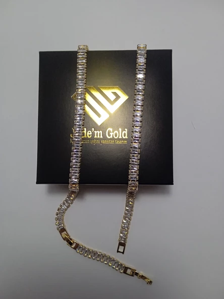 Çelik suyolu gold kolye - 3