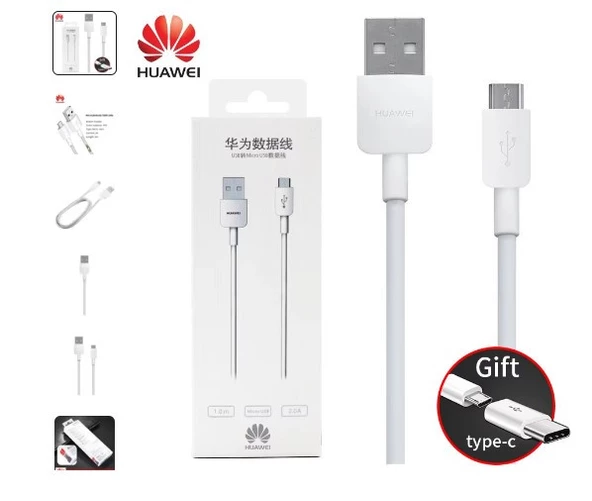 Orijinal Huawei USB kablosu Android Type C tip-c yüksek hızlı şarj kablosu 2A 1m