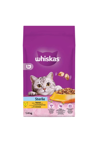 Whiskas Tavuklu Kısırlaştırılmış Yetişkin Kedi Maması 1400 G