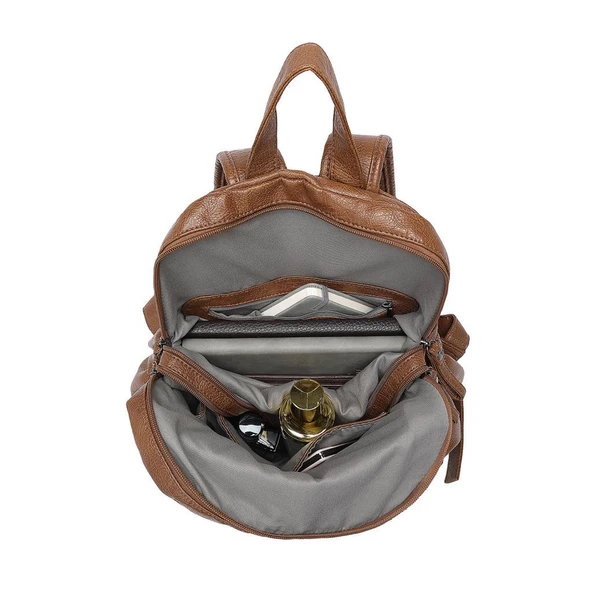 Yıkama Deri Sırt Askılı Kadın Çantası 21-K Barcelona 1902 - 6