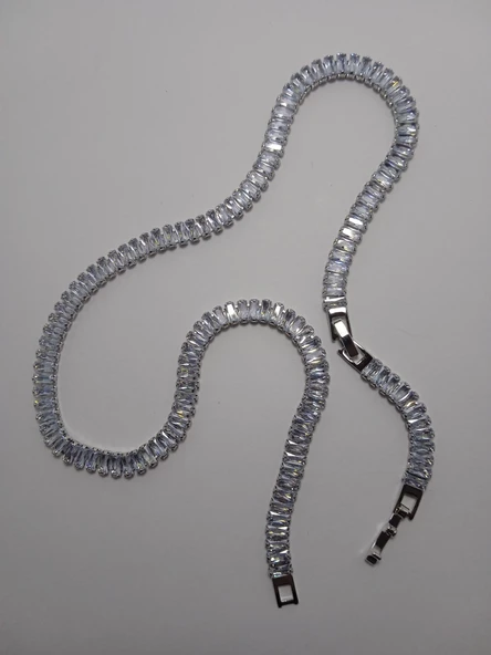 Çelik suyolu gümüş kolye