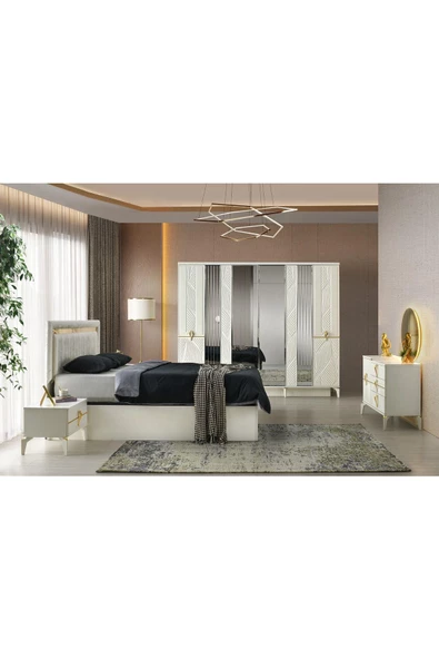 Bükreş Gardırop-mdf-aytaşı-230x58x210cm-6 Kapak-aynalı Kapak-ücretsiz Nakliye Ve Montaj - 5