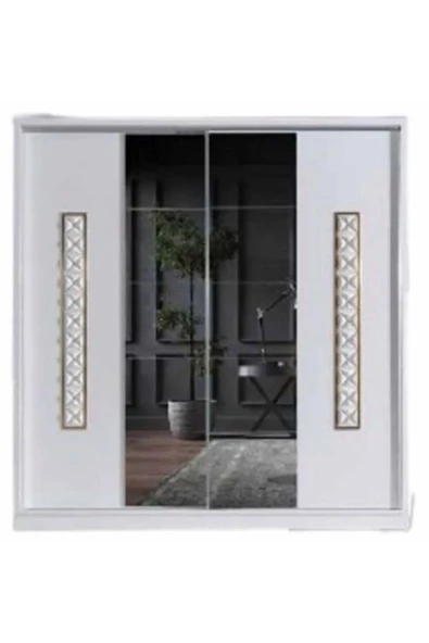 Ayasofya 160 X 59 X 212 Sürgülü Dolap-beyaz-aynalı-ücretsiz Nakliye Montaj