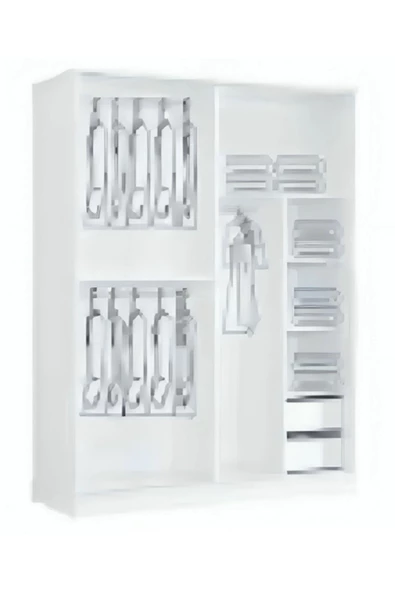 Ayasofya 180 X 59 X 212 Sürgülü Dolap-beyaz-aynalı-ücretsiz Nakliye Montaj - 3