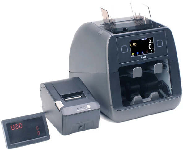 ASYS Apollo 11 40 Ülke Para Birimli Hijyen Kapaklı Profesyonel Para Sayma Makinesi - 4